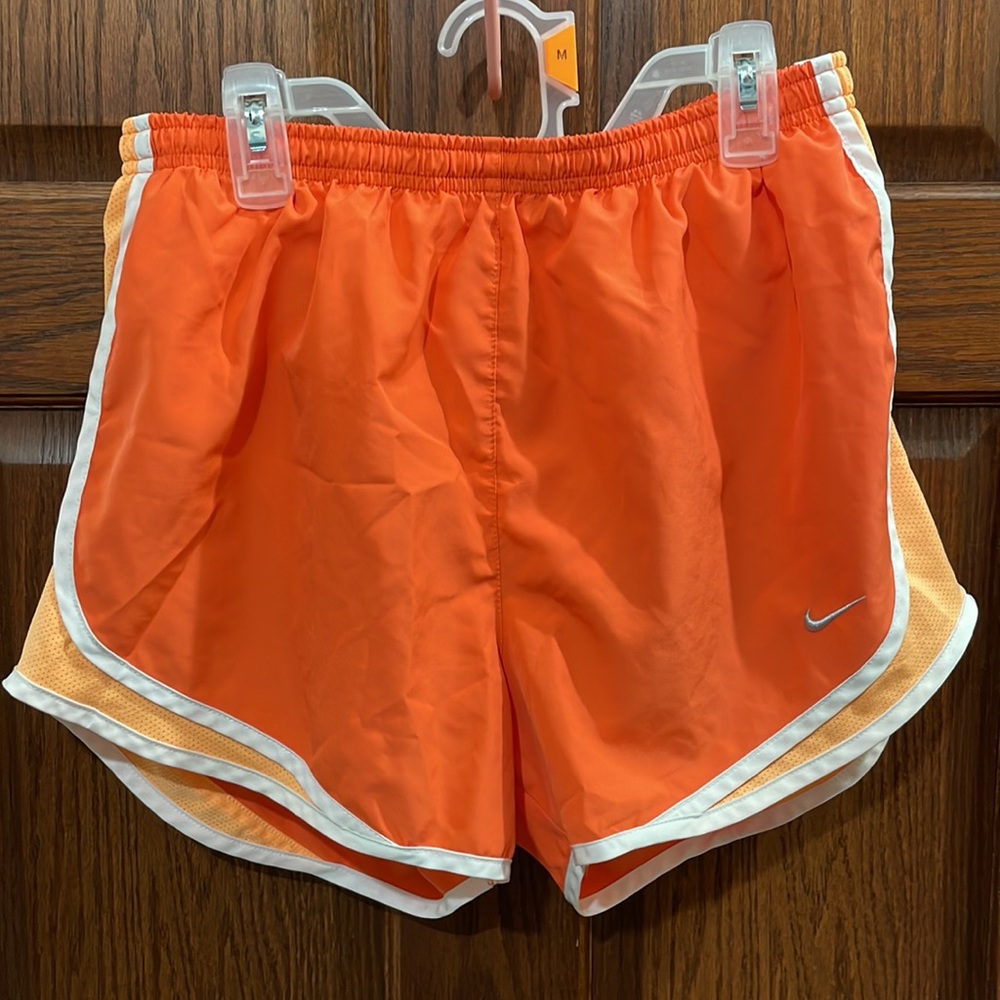 Nike dry fit orange women’s shorts with drawstring
